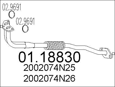 MTS 01.18830 - Изпускателна тръба vvparts.bg