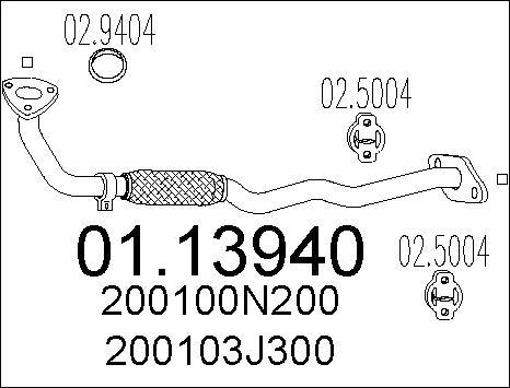 MTS 01.13940 - Изпускателна тръба vvparts.bg