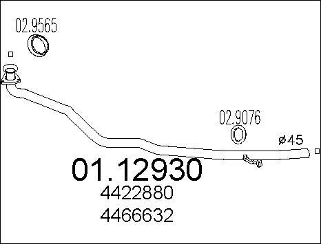 MTS 01.12930 - Изпускателна тръба vvparts.bg