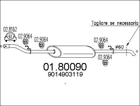 MTS 01.80090 - Средно гърне vvparts.bg