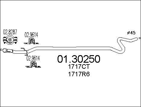 MTS 01.30250 - Изпускателна тръба vvparts.bg