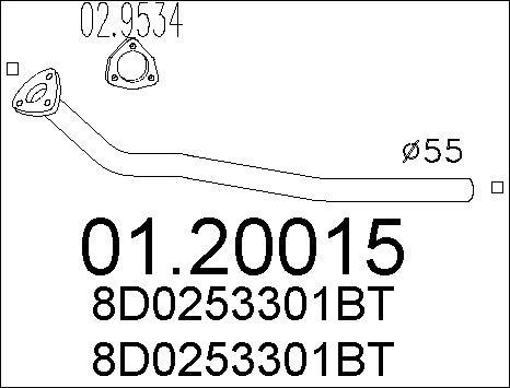MTS 01.20015 - Изпускателна тръба vvparts.bg
