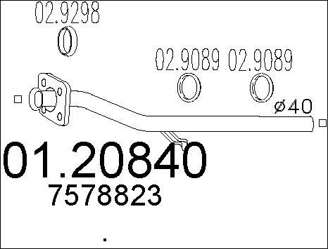 MTS 01.20840 - Изпускателна тръба vvparts.bg