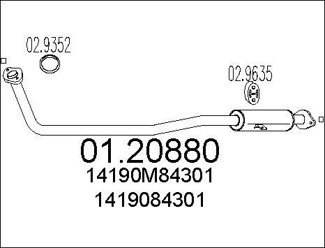 MTS 01.20880 - Изпускателна тръба vvparts.bg