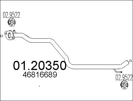 MTS 01.20350 - Изпускателна тръба vvparts.bg