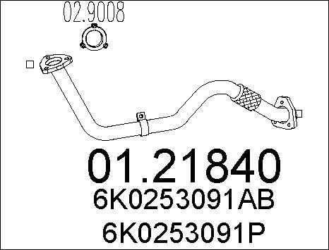 MTS 01.21840 - Изпускателна тръба vvparts.bg