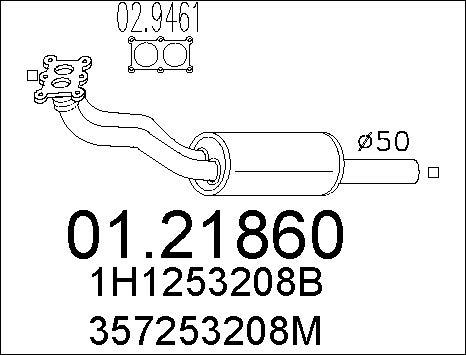 MTS 01.21860 - Изпускателна тръба vvparts.bg