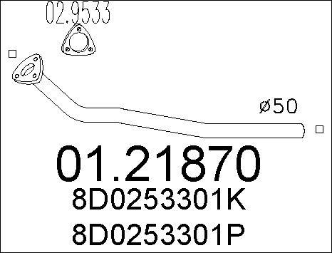 MTS 01.21870 - Изпускателна тръба vvparts.bg