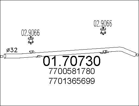 MTS 01.70730 - Изпускателна тръба vvparts.bg