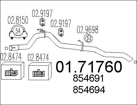 MTS 01.71760 - Изпускателна тръба vvparts.bg