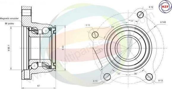 Multiparts 70-090099 - Комплект колесен лагер vvparts.bg