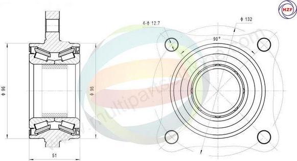 Multiparts 70-090091 - Комплект колесен лагер vvparts.bg