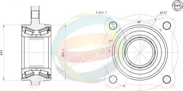 Multiparts 70-090086 - Комплект колесен лагер vvparts.bg