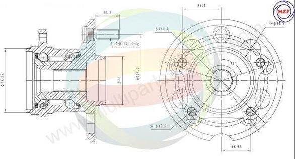 Multiparts 70-090127 - Комплект колесен лагер vvparts.bg