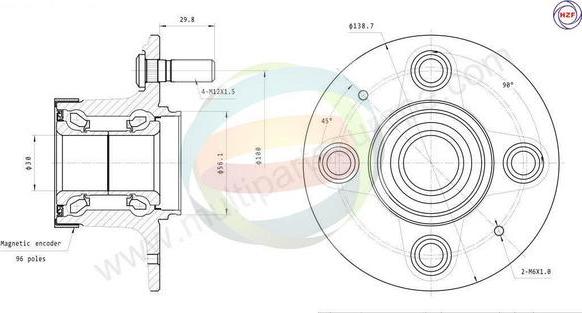 Multiparts 70-040064 - Комплект колесен лагер vvparts.bg