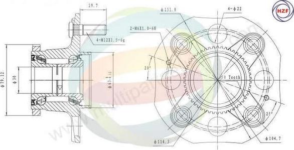 Multiparts 70-040072 - Комплект колесен лагер vvparts.bg