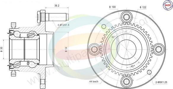 Multiparts 70-050028 - Комплект колесен лагер vvparts.bg