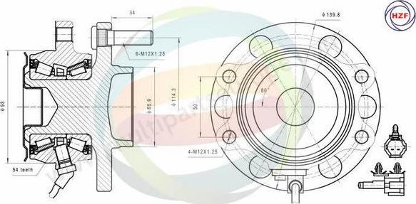 Multiparts 70-060008 - Комплект колесен лагер vvparts.bg