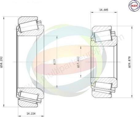 Multiparts 70-000003 - Комплект колесен лагер vvparts.bg