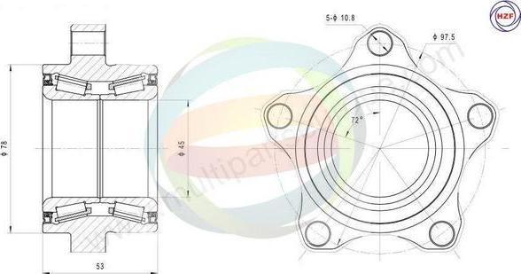 Multiparts 70-010014 - Комплект колесен лагер vvparts.bg