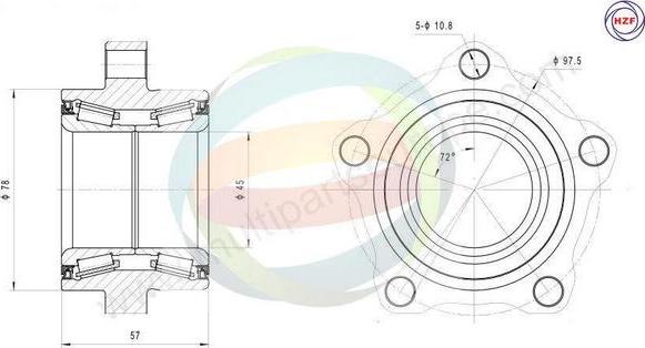 Multiparts 70-010077 - Комплект колесен лагер vvparts.bg