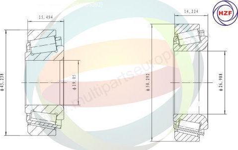 Multiparts 70-080079 - Комплект колесен лагер vvparts.bg