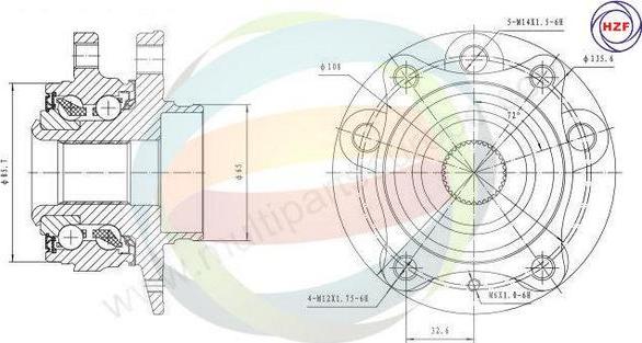 Multiparts 70-150030 - Комплект колесен лагер vvparts.bg