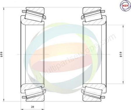 Multiparts 70-160086 - Комплект колесен лагер vvparts.bg