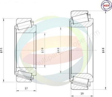 Multiparts 70-160083 - Комплект колесен лагер vvparts.bg