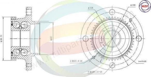 Multiparts 70-160039 - Комплект колесен лагер vvparts.bg