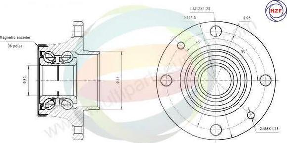 Multiparts 70-350065 - Комплект колесен лагер vvparts.bg