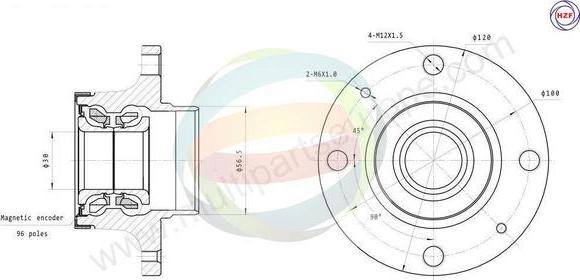 Multiparts 70-350087 - Комплект колесен лагер vvparts.bg