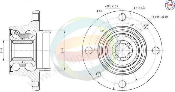 Multiparts 70-350033 - Комплект колесен лагер vvparts.bg