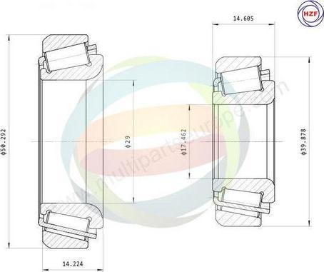 Multiparts 70-210045 - Комплект колесен лагер vvparts.bg