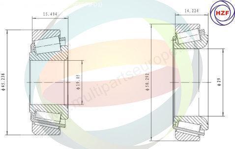 Multiparts 70-210040 - Комплект колесен лагер vvparts.bg