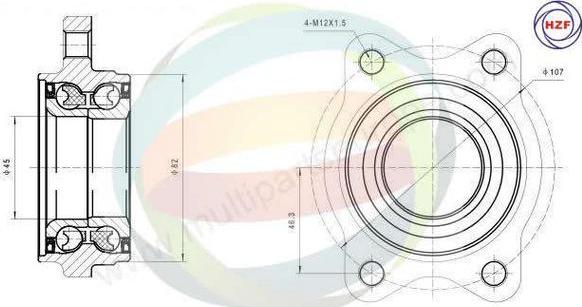 Multiparts 70-210047 - Комплект колесен лагер vvparts.bg