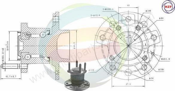 Multiparts 70-230069 - Комплект колесен лагер vvparts.bg