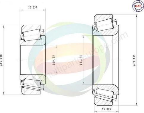 Multiparts 70-230061 - Комплект колесен лагер vvparts.bg