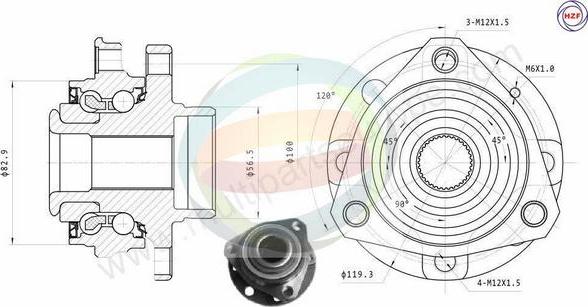 Multiparts 70-230063 - Комплект колесен лагер vvparts.bg