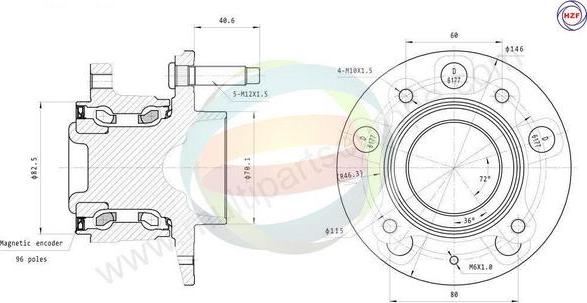 Multiparts 70-230087 - Комплект колесен лагер vvparts.bg