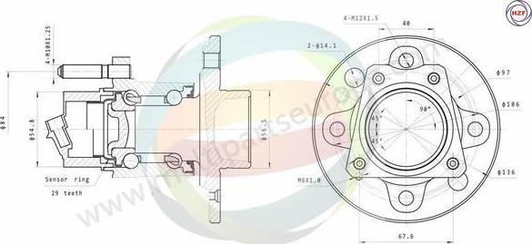 Multiparts 70-230035 - Комплект колесен лагер vvparts.bg