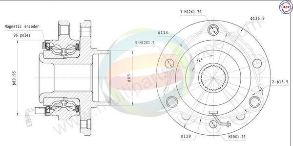 Multiparts 70-230032 - Комплект колесен лагер vvparts.bg