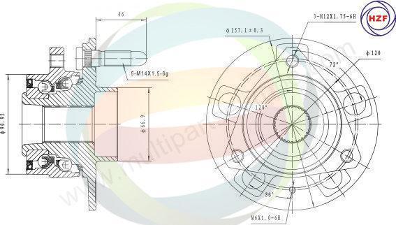 Multiparts 70-230029 - Комплект колесен лагер vvparts.bg