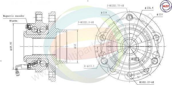 Multiparts 70-230026 - Комплект колесен лагер vvparts.bg