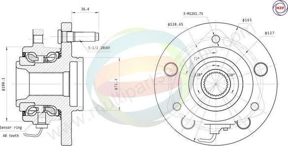 Multiparts 70-220046 - Комплект колесен лагер vvparts.bg