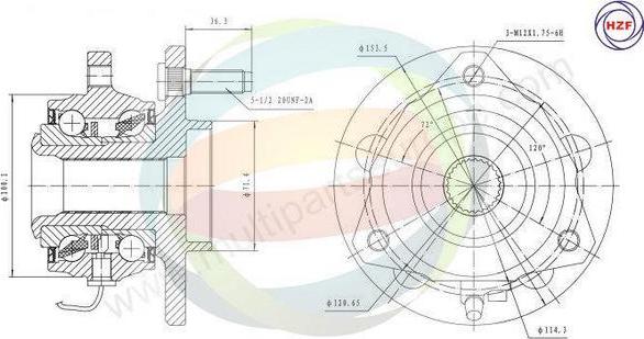 Multiparts 70-220040 - Комплект колесен лагер vvparts.bg