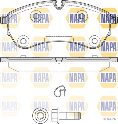 NAPA NBP1540 - Комплект спирачно феродо, дискови спирачки vvparts.bg