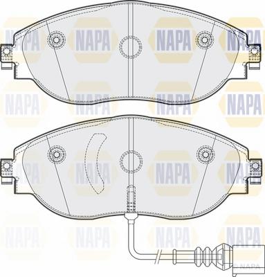 NAPA NBP1655 - Комплект спирачно феродо, дискови спирачки vvparts.bg