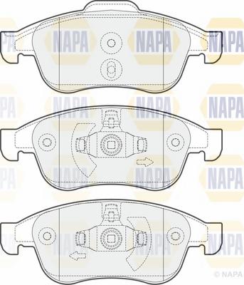 NAPA NBP1376 - Комплект спирачно феродо, дискови спирачки vvparts.bg