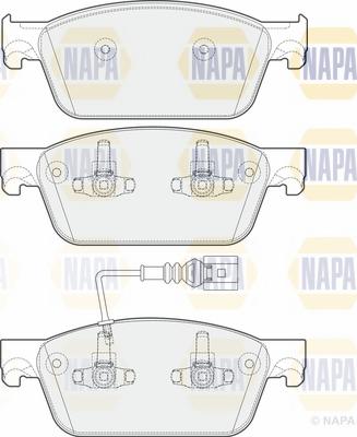 NAPA NBP1287 - Комплект спирачно феродо, дискови спирачки vvparts.bg